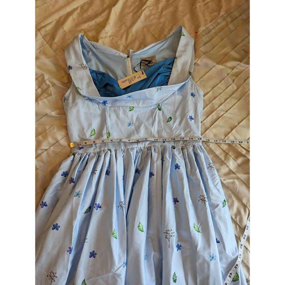Lindy Bop Blue Floral Ophelia dress - Picture 4 of 7